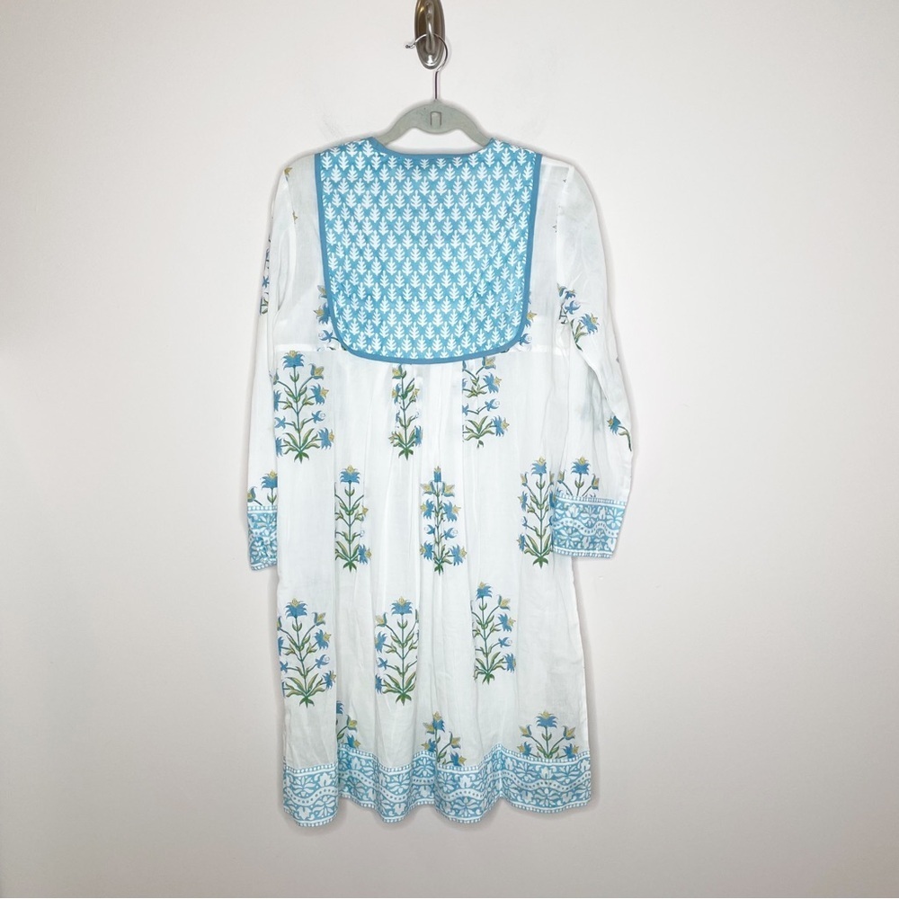 SZ Blockprints Jaipur Blockprint Caftan Long Sleeve Dress Medium - Picture 6 of 6